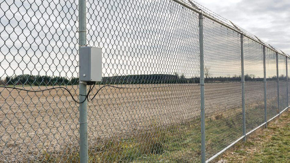 FlexZone perimeter intrusion detection sensor on fence