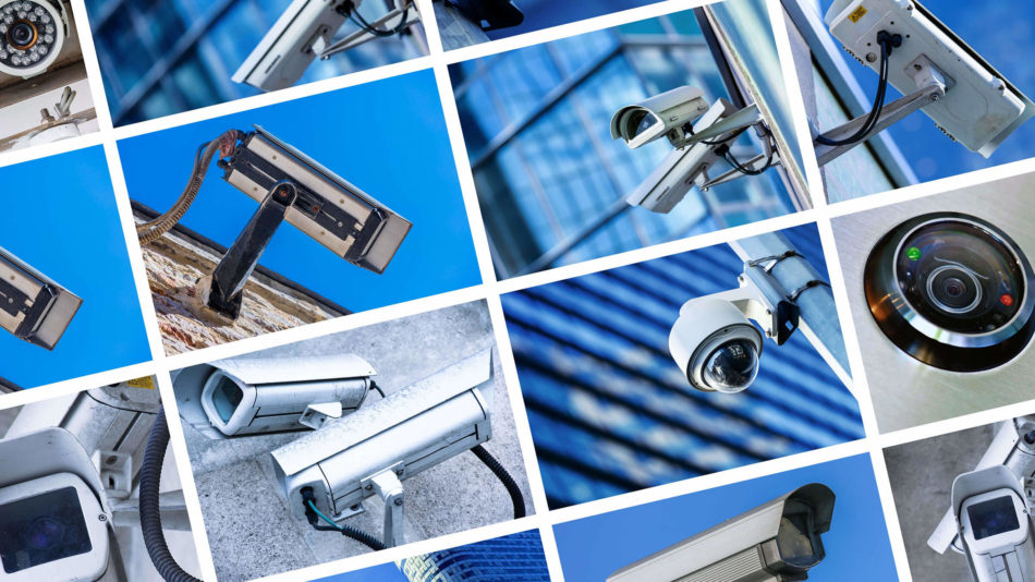 Collage of security cameras