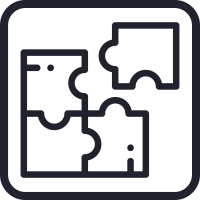 Icon of a puzzle piece fitting to show how UltraWave and XField fit anywhere